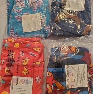 4 Pairs One Size Lularoe Leggings NWT including Castle design